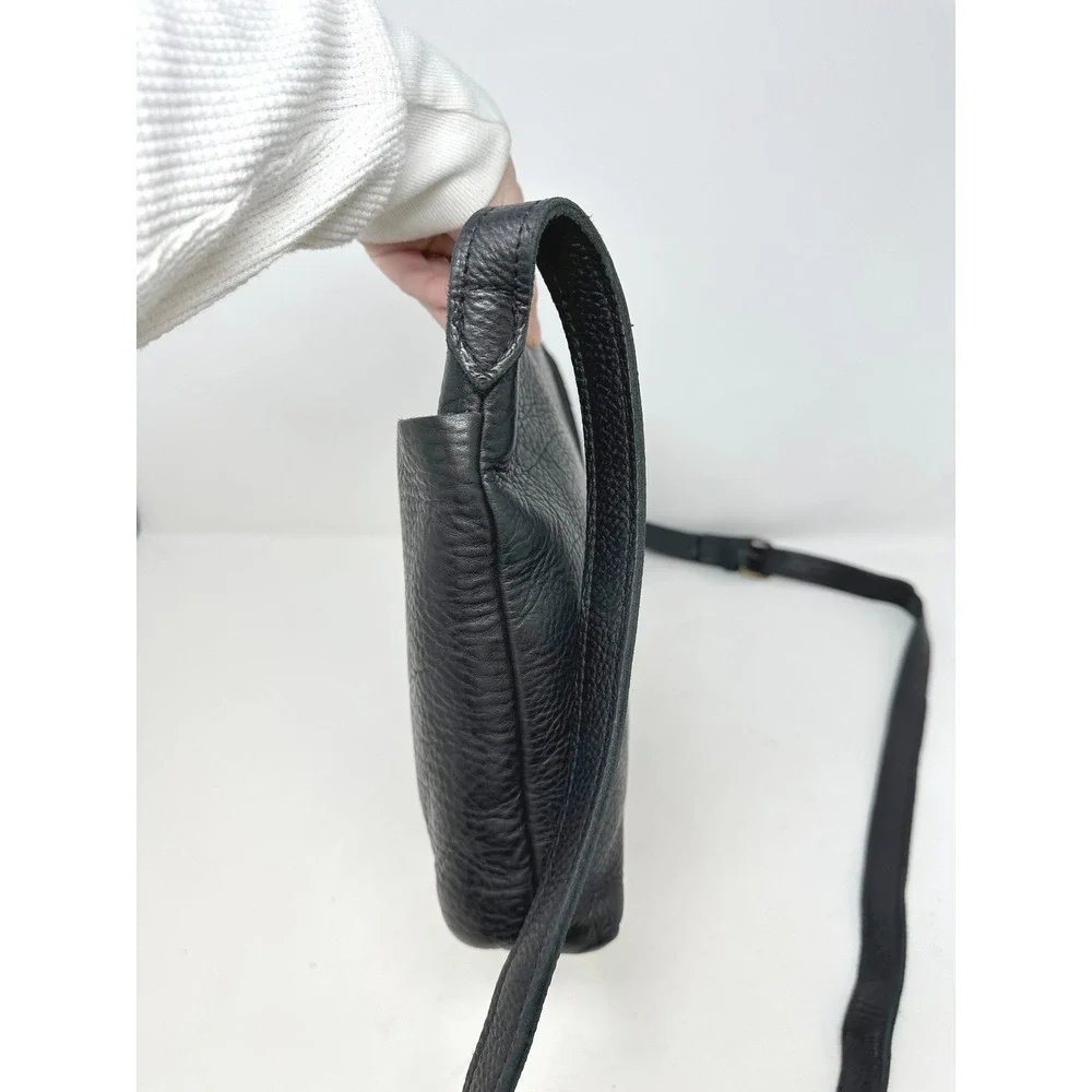 Lifetime Leather Sling Crossbody Black‎ Minimalist Full Grain